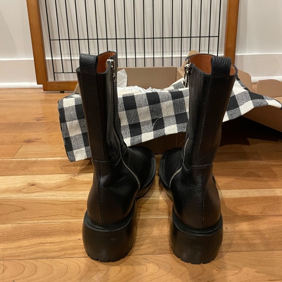 Either/Or Black Leather Camp Boots NWB size 38 - Picture 5 of 15